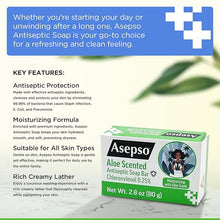 Load image into Gallery viewer, ASEPSO 4PKx 80g/2.8 oz Antibacterial Aloe Bar Soap, USA FDA REGISTERED PRODUCT
